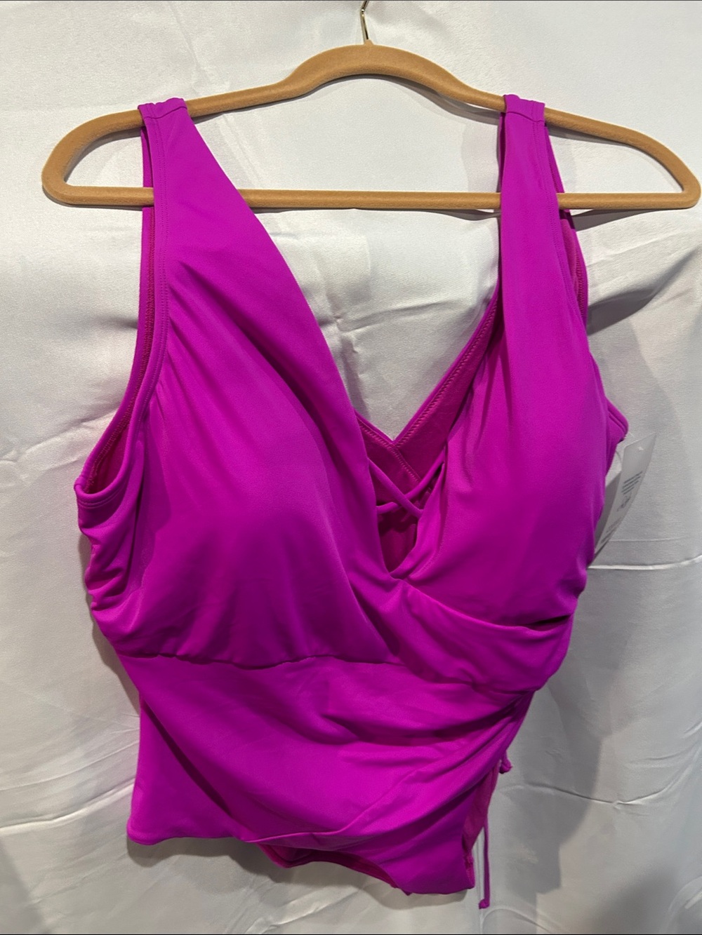 Swimsuits For All Bright Magenta V-Neck One-Piece Swimsuit